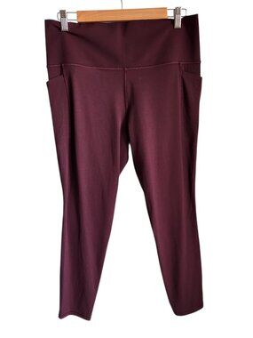 Athleta Pants Leggings XL Women's Burgundy Salutation Stash Pocket Tight